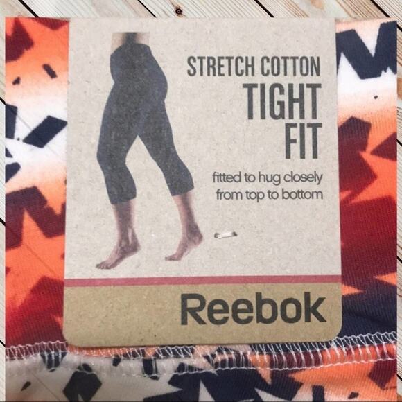 REEBOK Womens Red USA Stretch Cotton Leggings - Picture 2 of 4